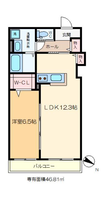 フィカーサ西小岩(1LDK/1階)の間取り写真
