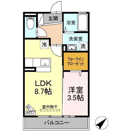 ホワイトガーデン(1LDK/2階)の間取り写真