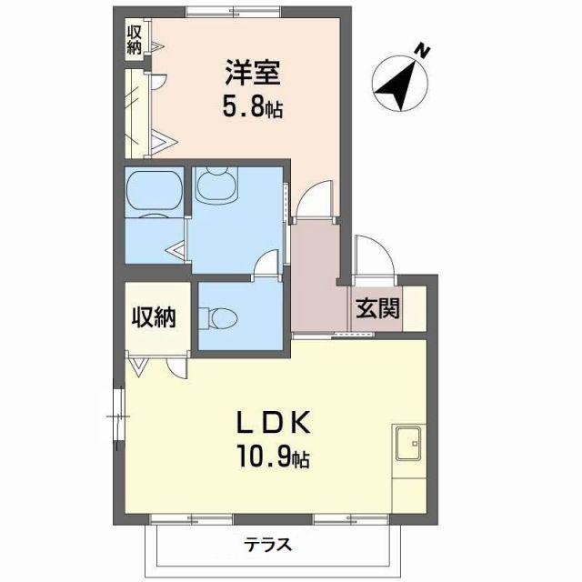 シャトル・ネゴロ(1LDK/1階)の間取り写真