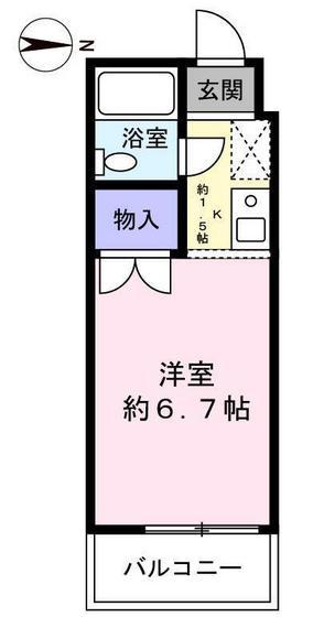 片山グリーンハイツ(1K/2階)の間取り写真