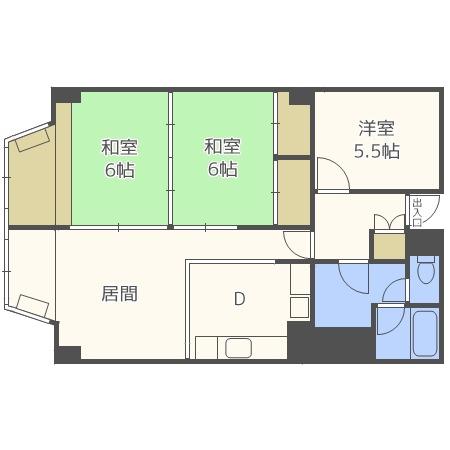 カルチェド札幌(3LDK/4階)の間取り写真