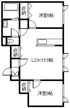 樹華II(2LDK/1階)の間取り写真