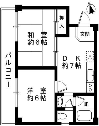 ネオハイツ 302号(2DK/3階)の間取り写真