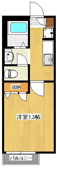 LA・MAISON SAKURAA棟(1K/2階)の間取り写真