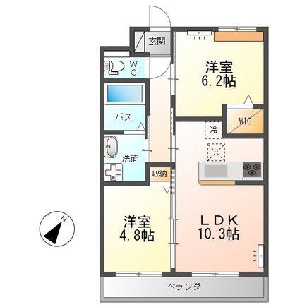 シェエラザード(2LDK/1階)の間取り写真