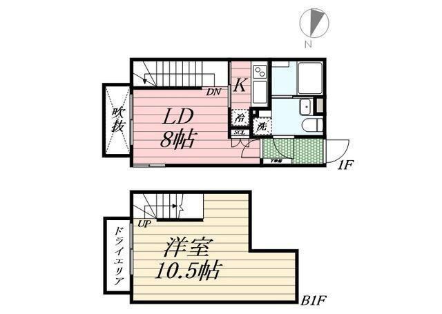 PASEO 笹塚II(1LDK/B1階)の間取り写真