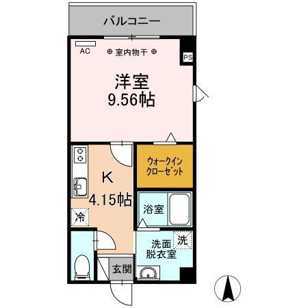 フレスコ(1K/2階)の間取り写真