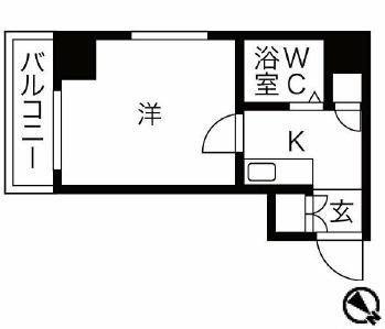 ダイホープラザ千駄木(1K/9階)の間取り写真