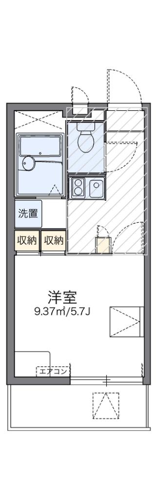 レオパレス15(1K/1階)の間取り写真