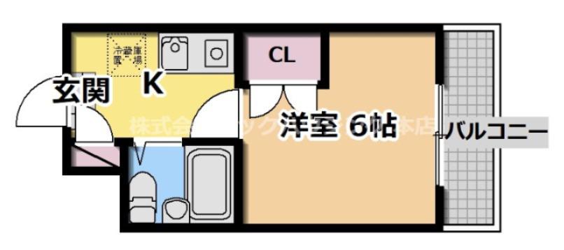 メゾンYMC(1K/3階)の間取り写真