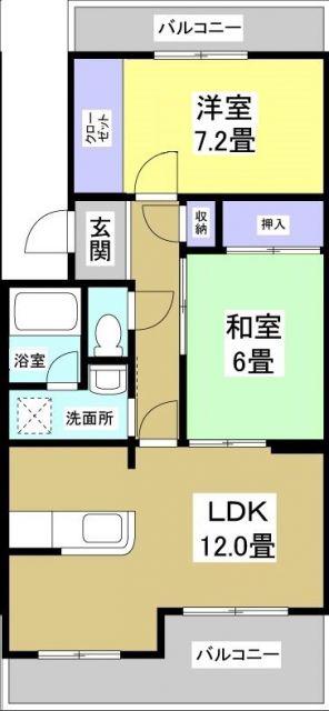 アバンテヤマカ(2LDK/1階)の間取り写真