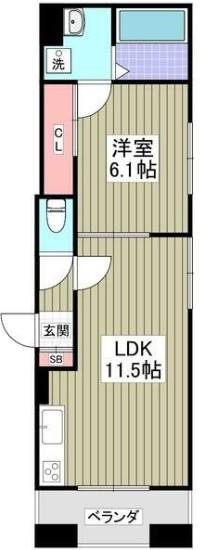 ブリーズコート扇橋(1LDK/1階)の間取り写真
