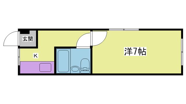 アルテ鈴蘭台(ワンルーム/4階)の間取り写真