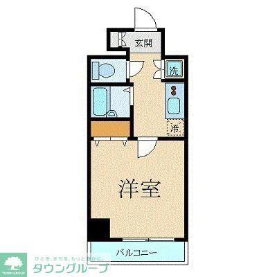 スカイコートヴィーダ五反田ウエスト(1K/12階)の間取り写真