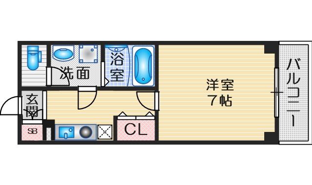 グランカーサ緑地公園(1K/3階)の間取り写真