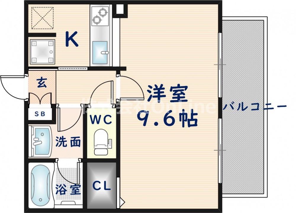 イーグルコート(1K/2階)の間取り写真