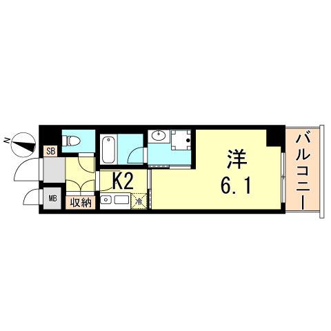 ARCO PLACE(1K/2階)の間取り写真