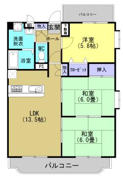 サンパティークミナミ(3LDK/3階)の間取り写真