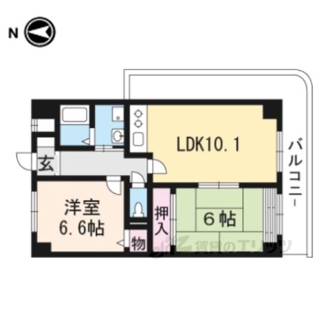 ウエストポートA棟(2LDK/3階)の間取り写真