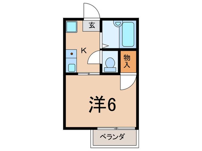 メゾン山王(1K/2階)の間取り写真