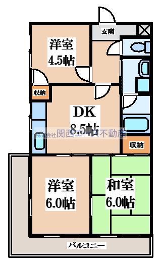 メゾン・ローゼ(3DK/3階)の間取り写真