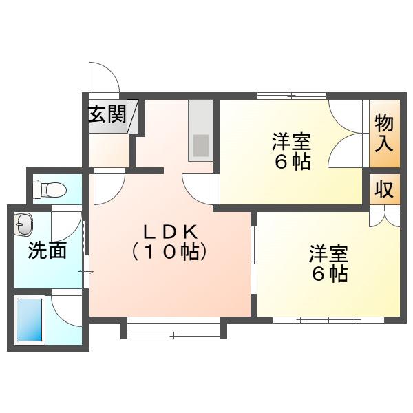 クリスタルハーモニー21(2LDK/1階)の間取り写真