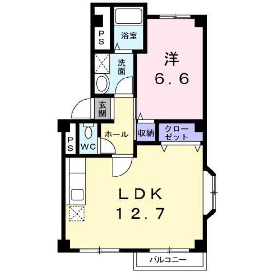 メゾン・ド・プラセールII(1LDK/1階)の間取り写真