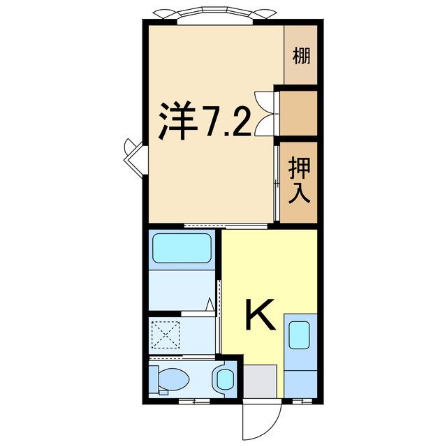 エスティーヌミナミ(1K/2階)の間取り写真