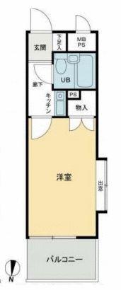 ライオンズマンション西八王子第3(1K/3階)の間取り写真