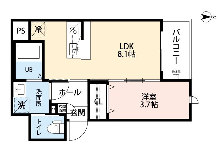 ROBOT HOME 平野(1LDK/3階)の間取り写真