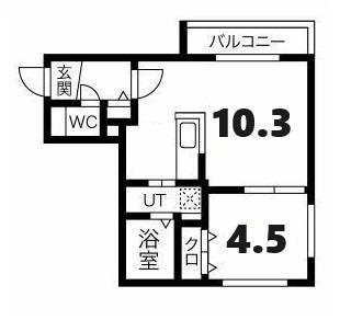 ノムラ新さっぽろ(1LDK/4階)の間取り写真