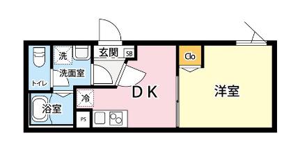 IMA 東中野(1DK/3階)の間取り写真