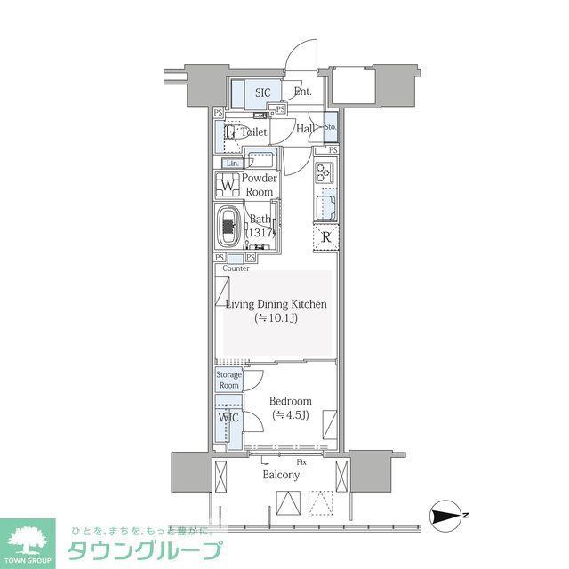 グランドシティタワー月島(1LDK/8階)の間取り写真