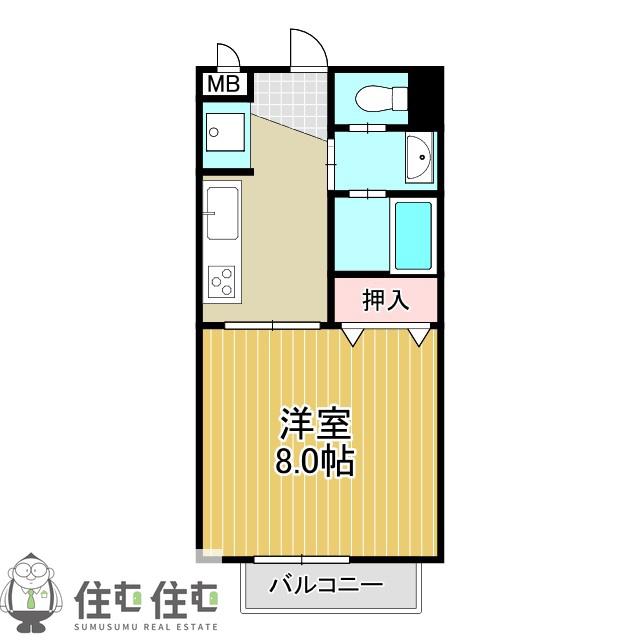 SURPLUS ONE 中根(1K/1階)の間取り写真