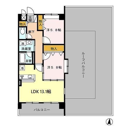 U-DINE市場木(2LDK/5階)の間取り写真