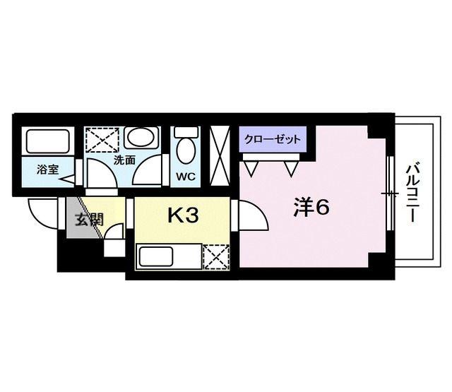 エスポワール古川(1K/2階)の間取り写真