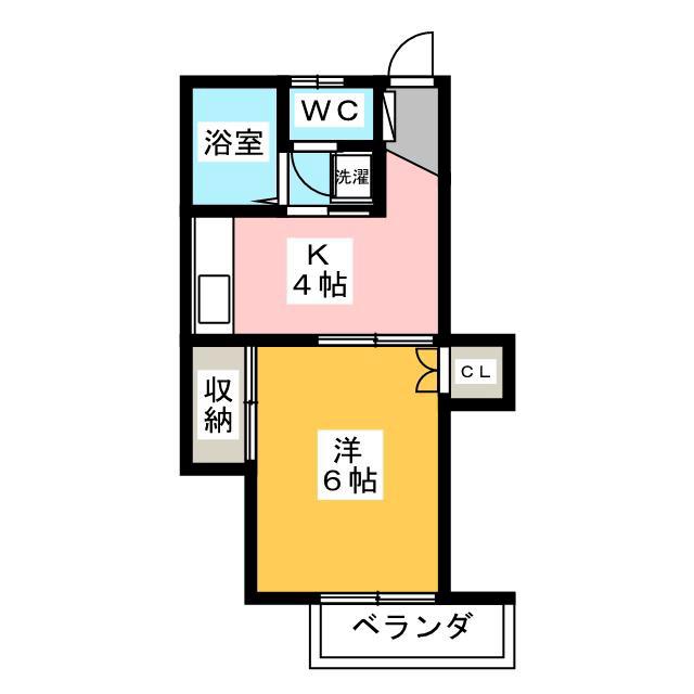グレス花小金井(1K/1階)の間取り写真