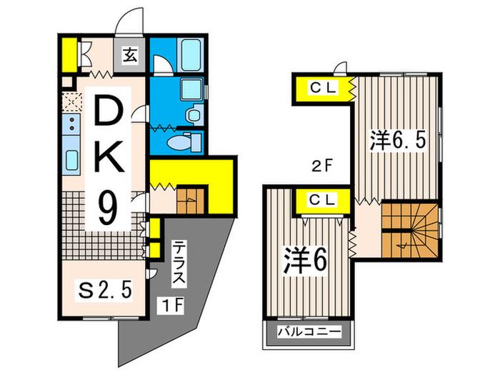 ダイユー43番館(2SDK/1階)の間取り写真