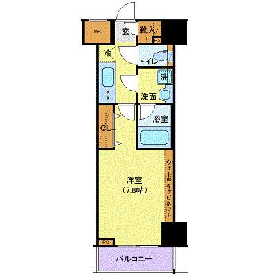 ブライズ板橋クレヴィスタ(1K/8階)の間取り写真