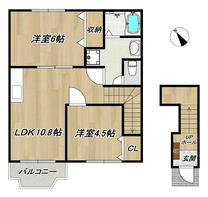 エテルネル生水II(2LDK/2階)の間取り写真