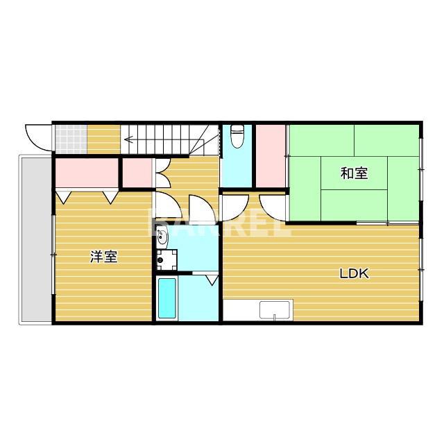 アーバングロウス千船(2LDK/2階)の間取り写真