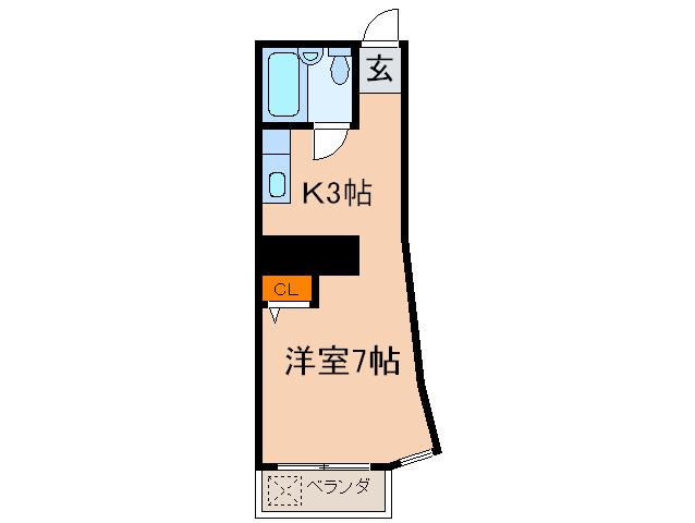 メゾンザオーII(1K/1階)の間取り写真