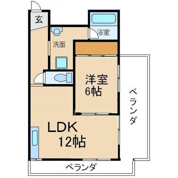 ペリコール向島(1LDK/2階)の間取り写真