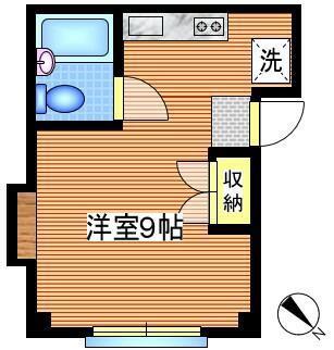 上目黒グリーンハウスI(1K/2階)の間取り写真