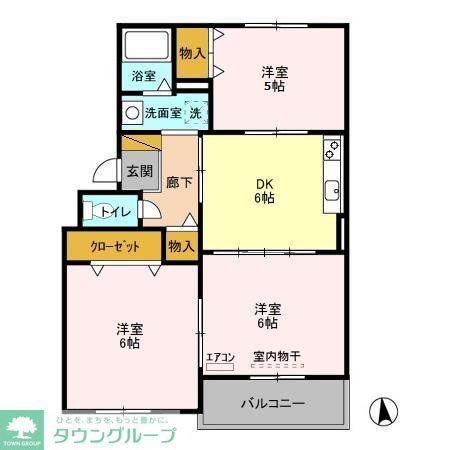 カーサみつわ台F(3DK/3階)の間取り写真