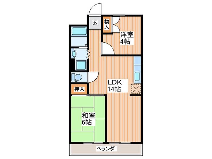 エヌ・シーココモ放出(2LDK/4階)の間取り写真