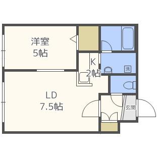 ピュアライフ5―3(1LDK/4階)の間取り写真