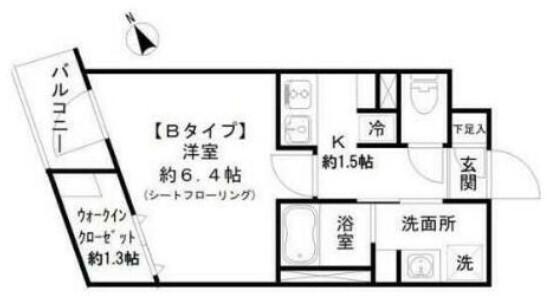 アイディ西馬込12(1K/3階)の間取り写真