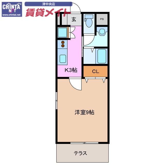 マンション芸濃(1K/1階)の間取り写真
