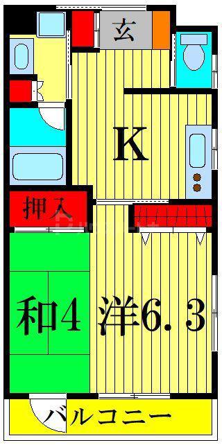さくら弐番館(2K/1階)の間取り写真